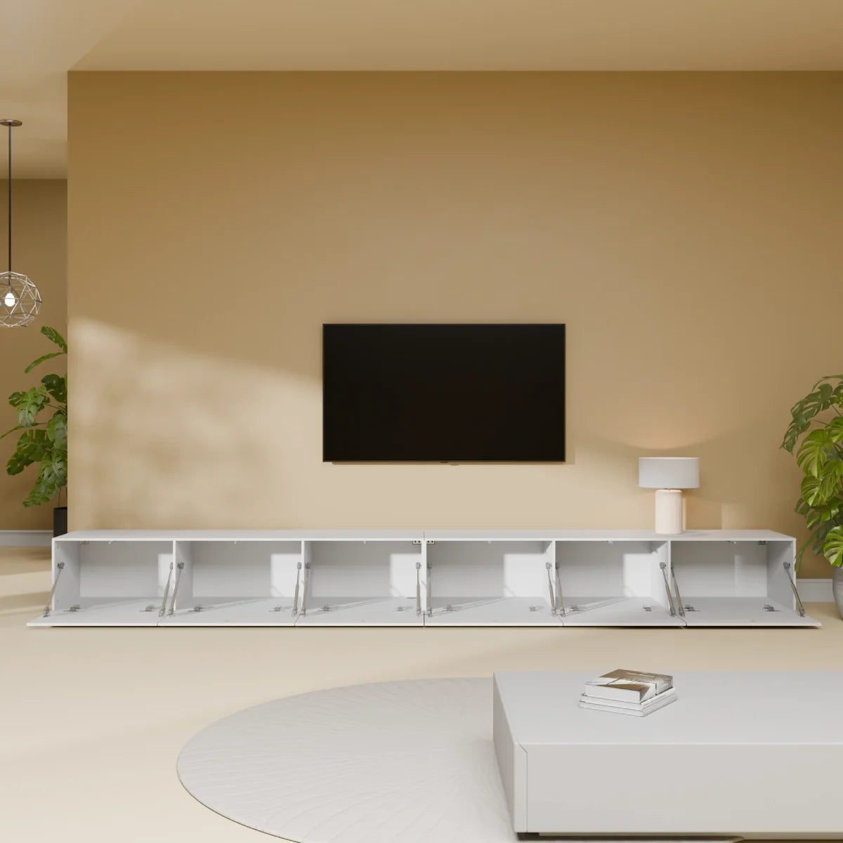 Mora TV Unit Cabinet | Floating or Standing | 300 cm White