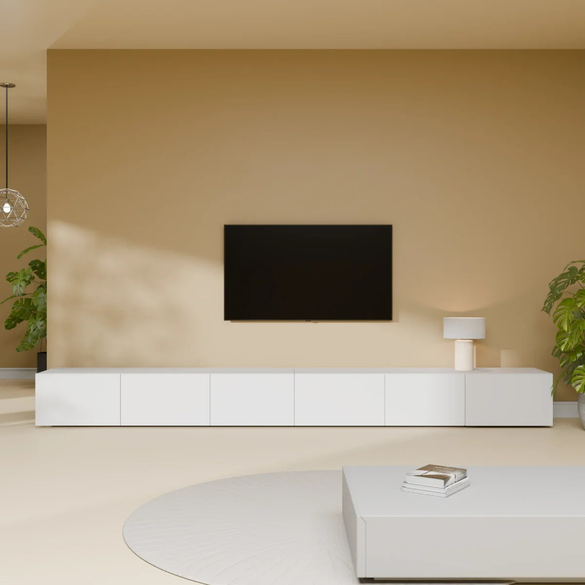 Mora TV Unit Cabinet | Floating or Standing | 300 cm White