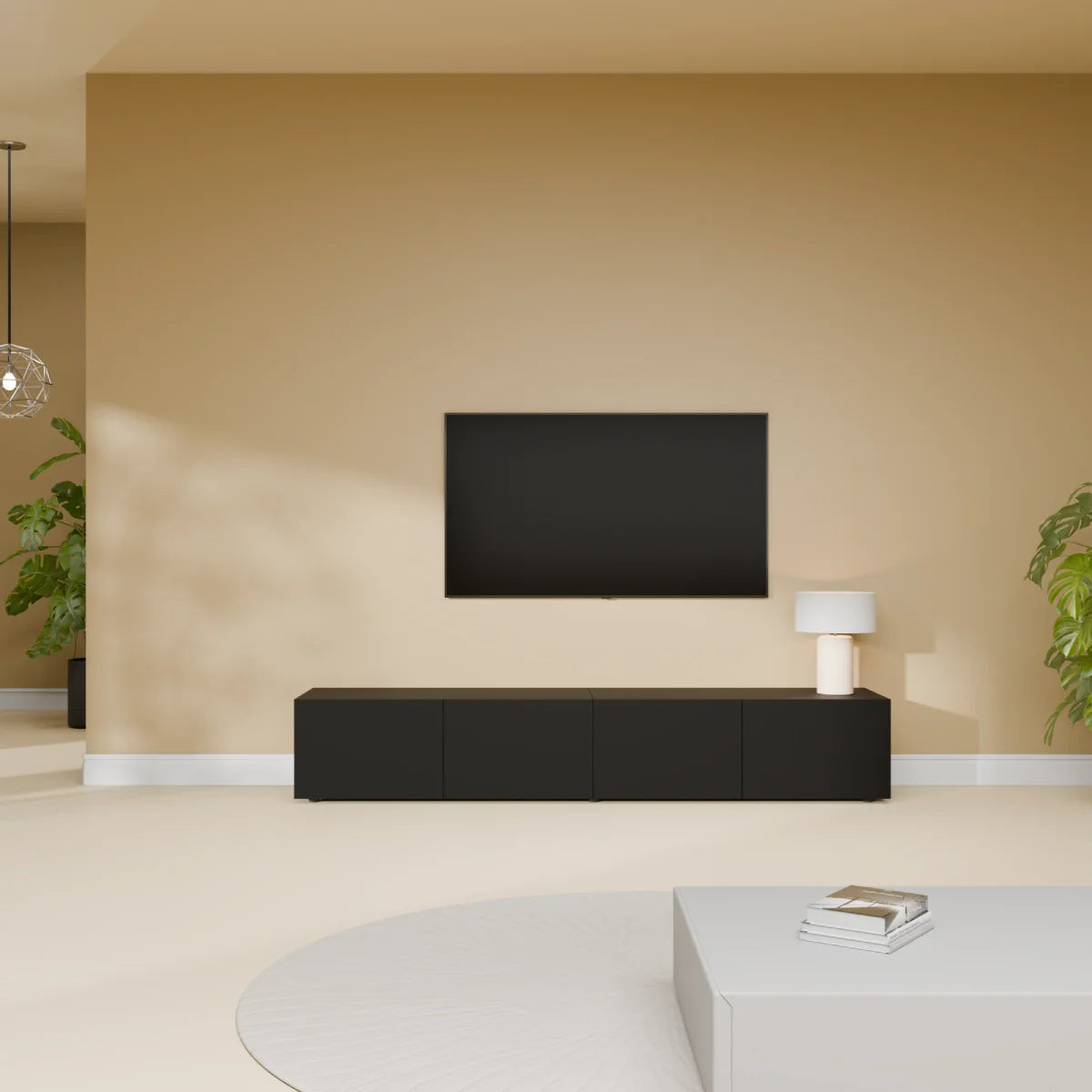 Mora TV Unit Cabinet | Floating or Standing | 180 cm Black