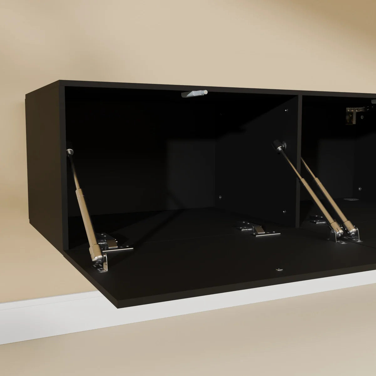 Mora TV Unit Cabinet | Floating or Standing | 200 cm Black