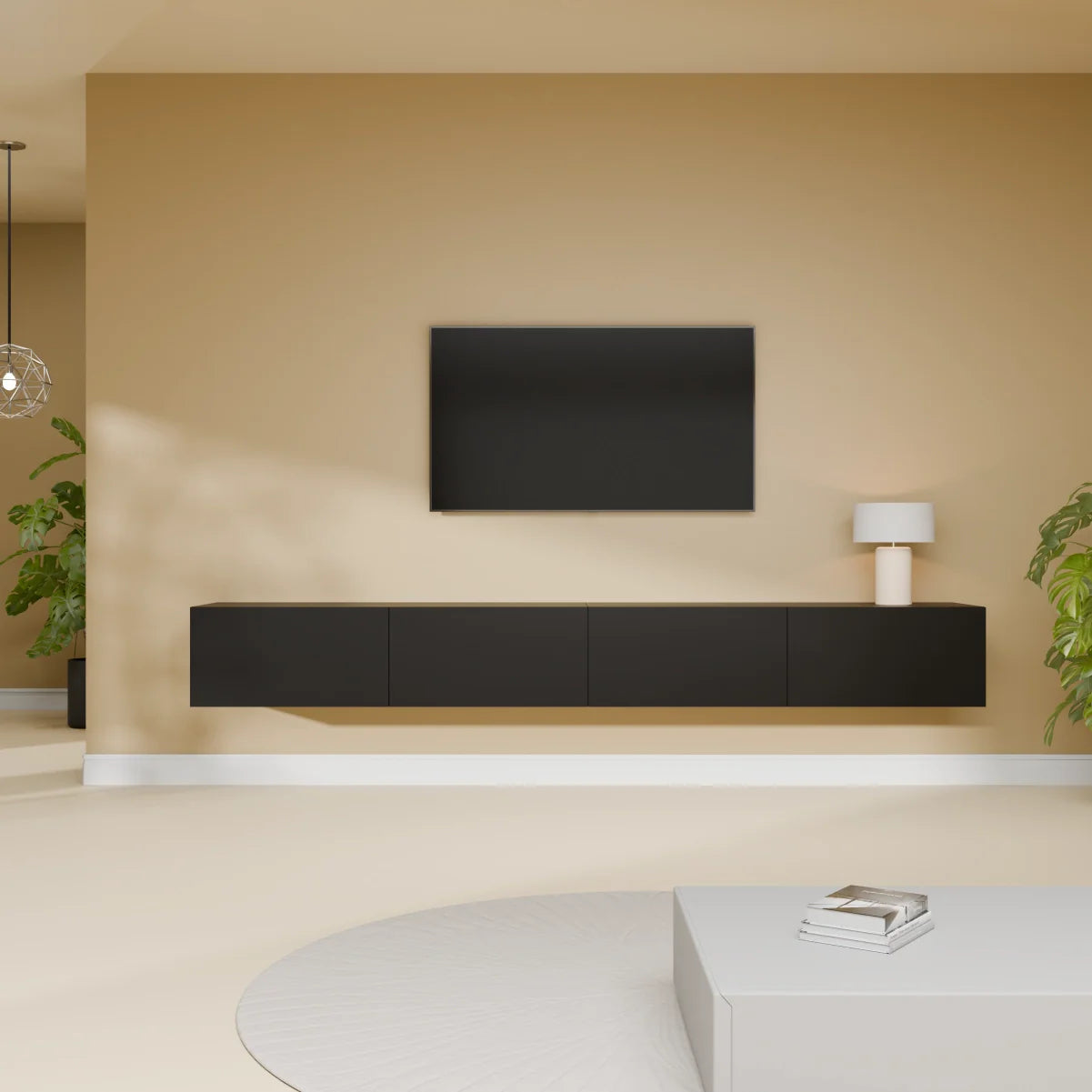 Mora TV Unit Cabinet | Floating or Standing | 240 cm Black