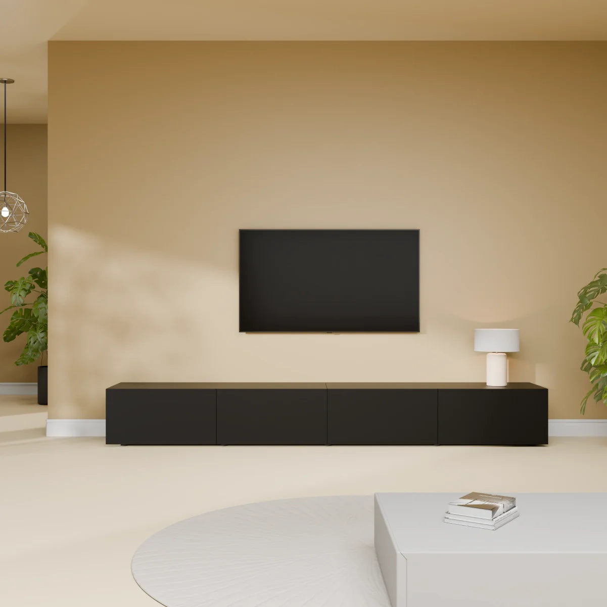 Mora TV Unit Cabinet | Floating or Standing | 240 cm Black