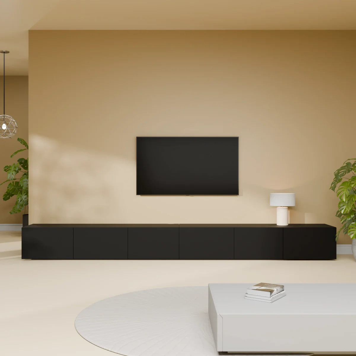 Mora TV Unit Cabinet | Floating or Standing | 300 cm Black