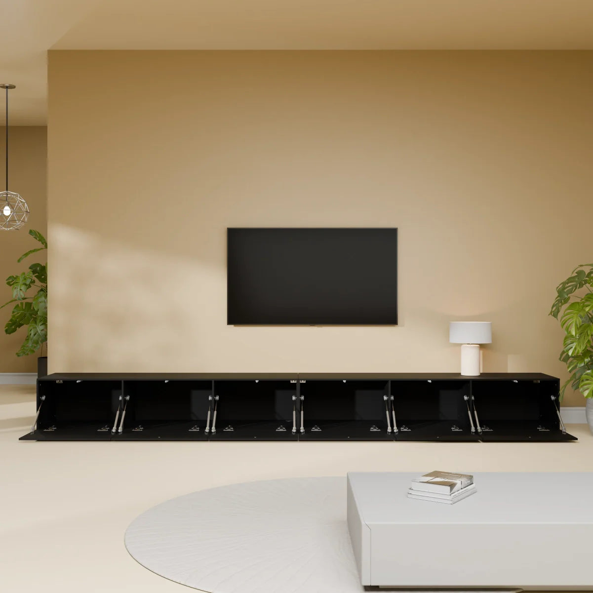 Mora TV Unit Cabinet | Floating or Standing | 300 cm Black