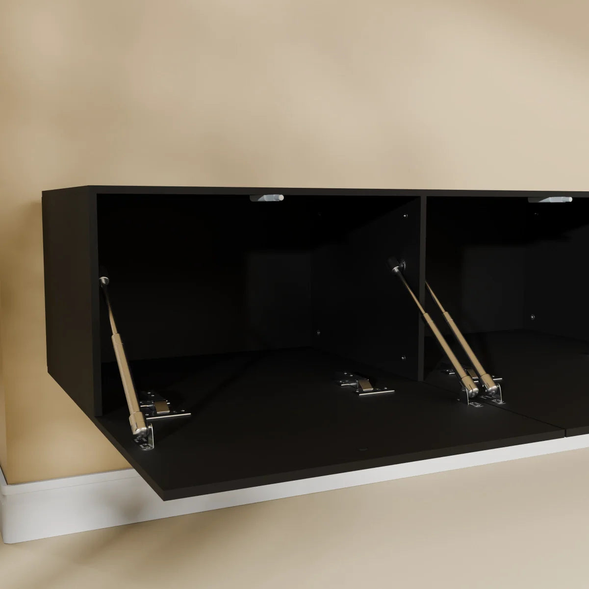 Mora TV Unit Cabinet | Floating or Standing | 300 cm Black