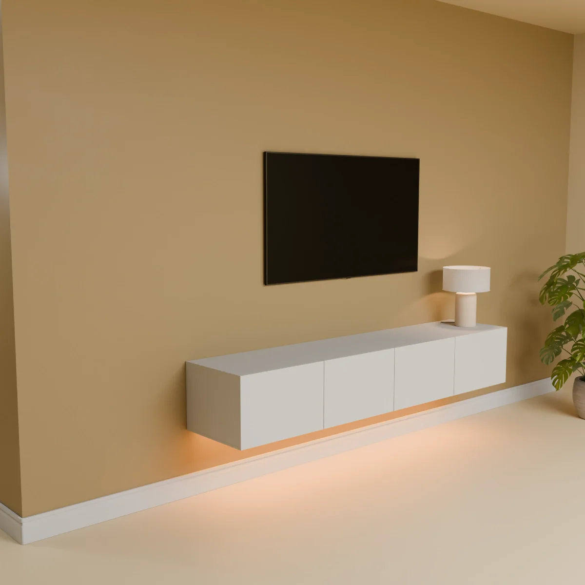 Mora TV Unit Cabinet | Floating or Standing | 180 cm White