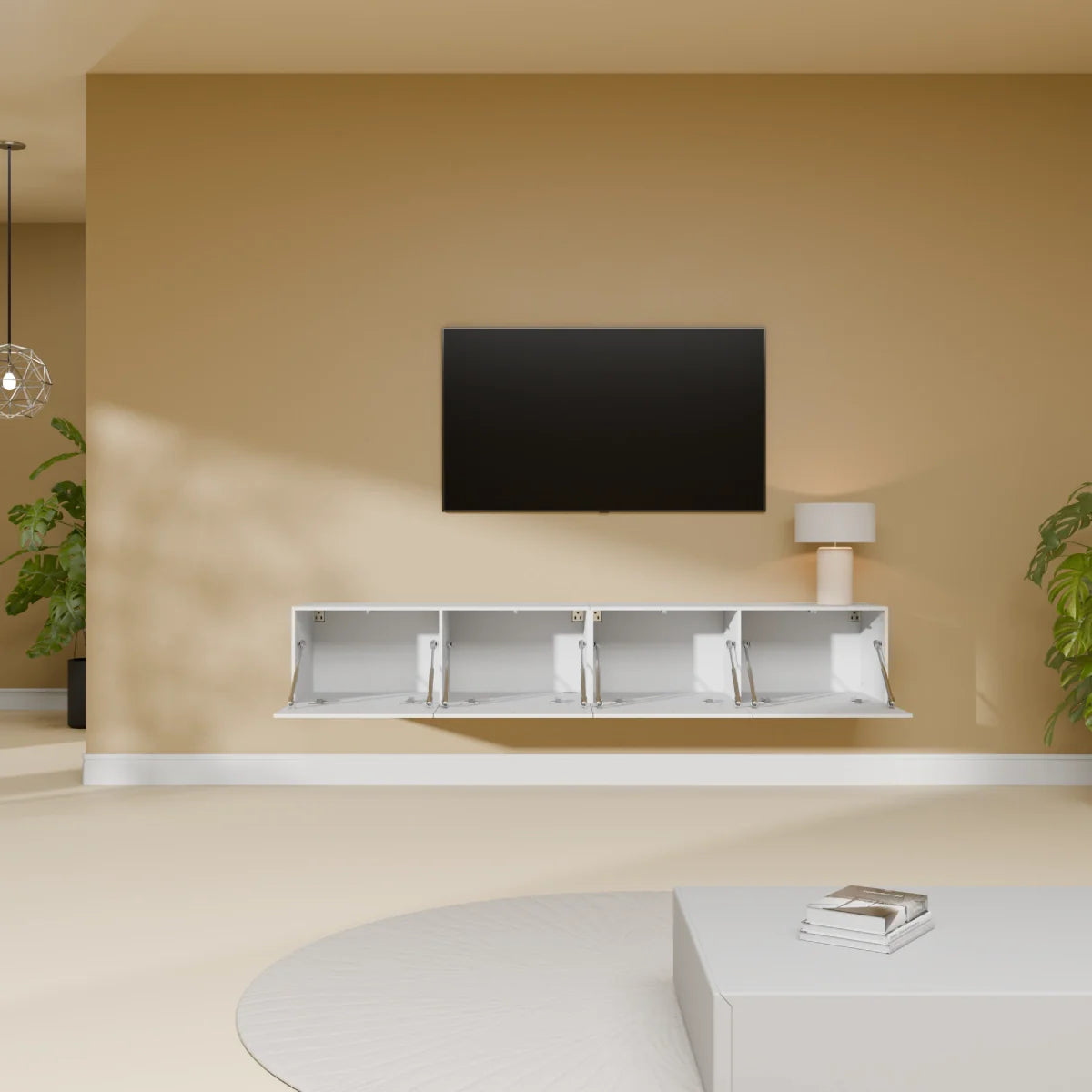 Mora TV Unit Cabinet | Floating or Standing | 180 cm White