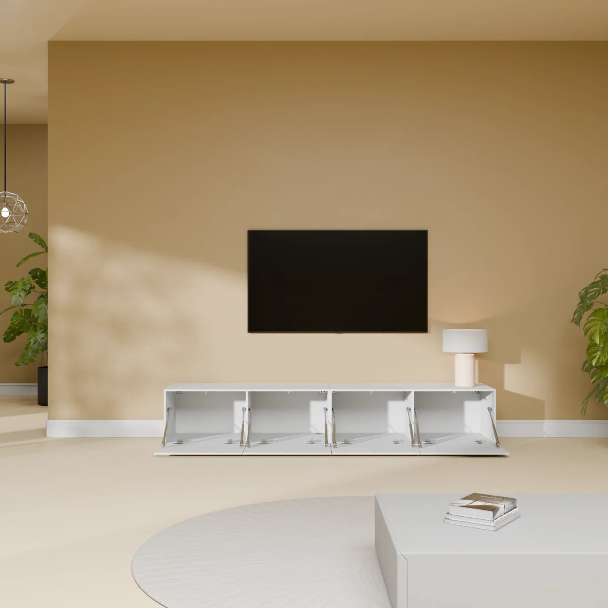 Mora TV Unit Cabinet | Floating or Standing | 180 cm White