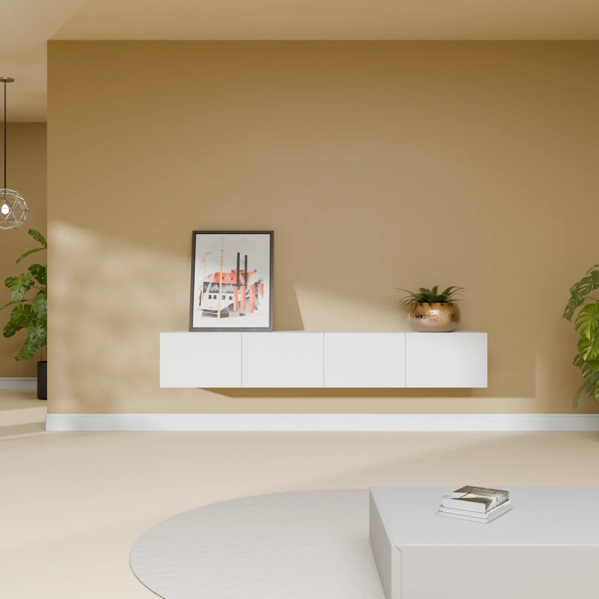 Mora TV Unit Cabinet | Floating or Standing | 180 cm White