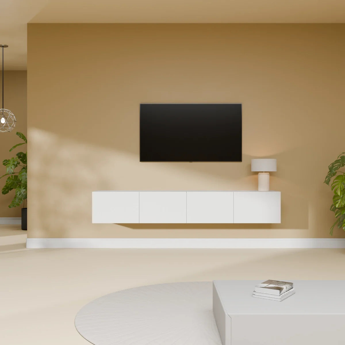 Mora TV Unit Cabinet | Floating or Standing | 180 cm White