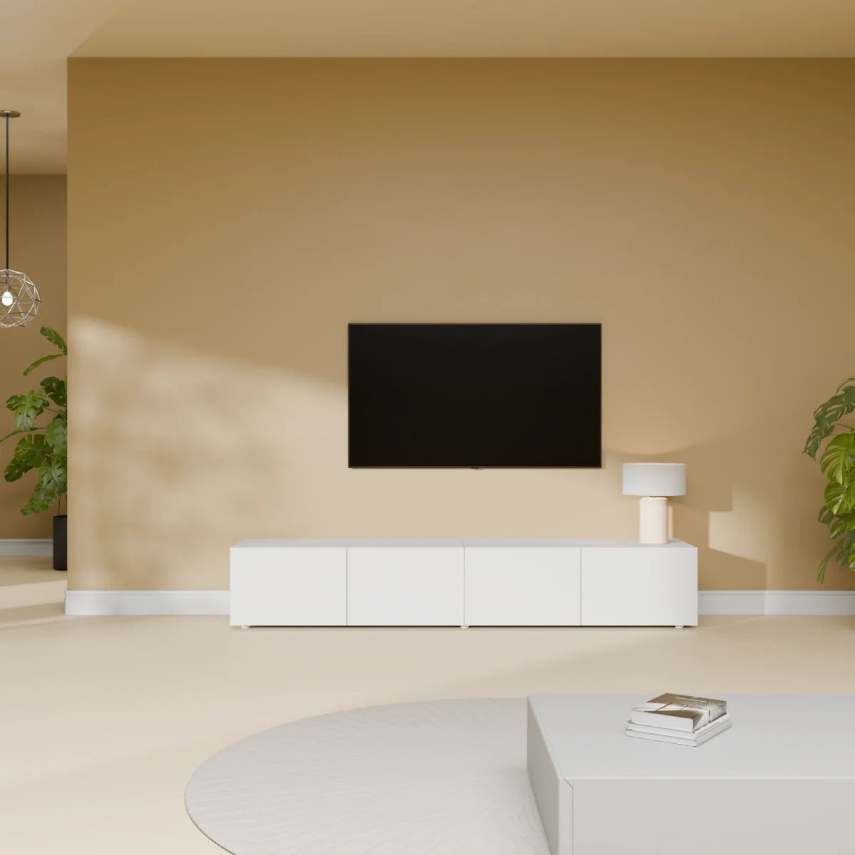 Mora TV Unit Cabinet | Floating or Standing | 180 cm White
