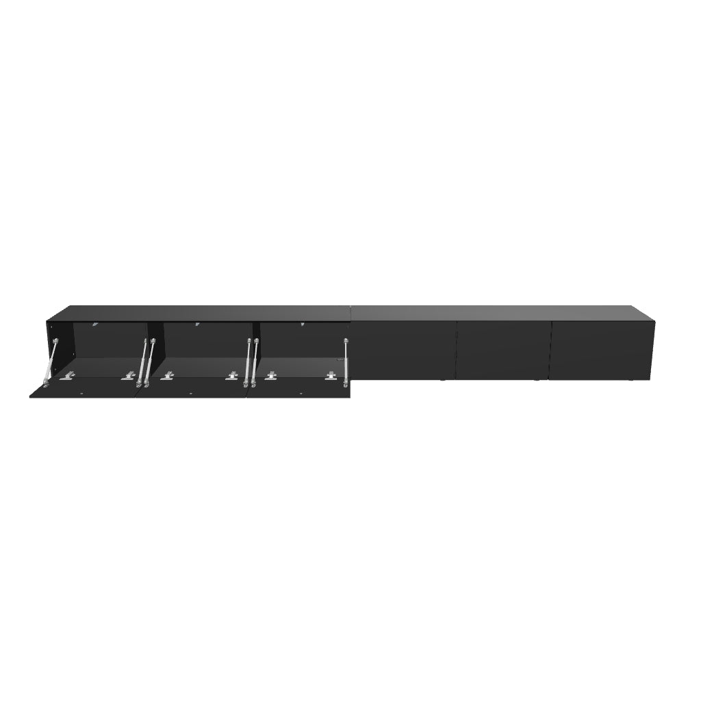 Mora TV Unit Cabinet | Floating or Standing | 300 cm Black