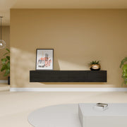 Mora TV Unit Cabinet | Floating or Standing | 200 cm Black-Wood