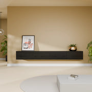 Mora TV Unit Cabinet | Floating or Standing | 240 cm Black-Wood