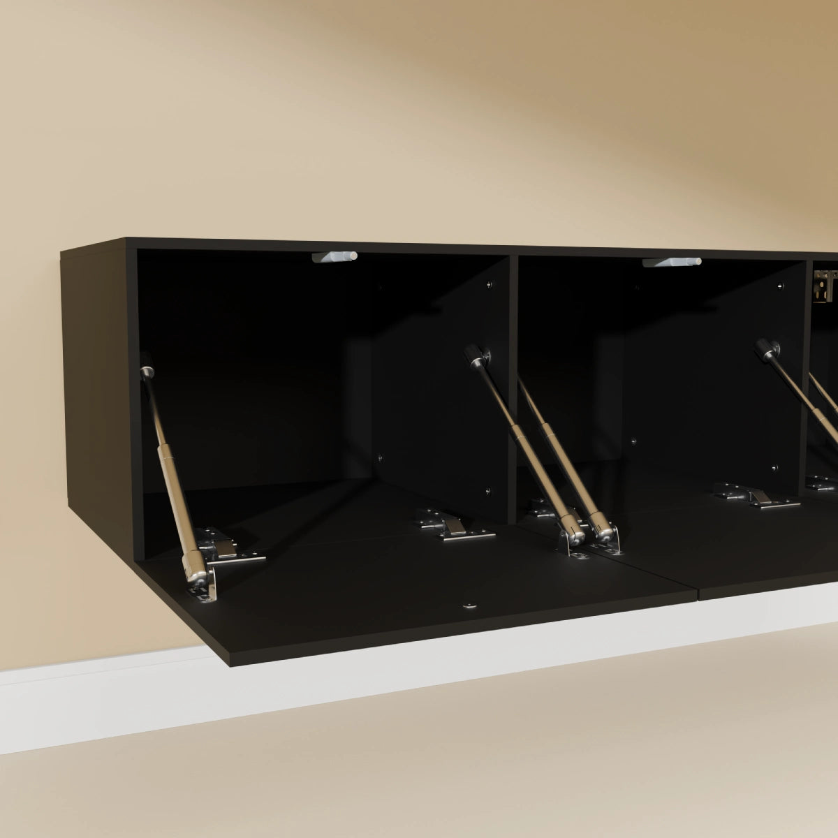 Mora TV Unit Cabinet | Floating or Standing | 120 cm Black