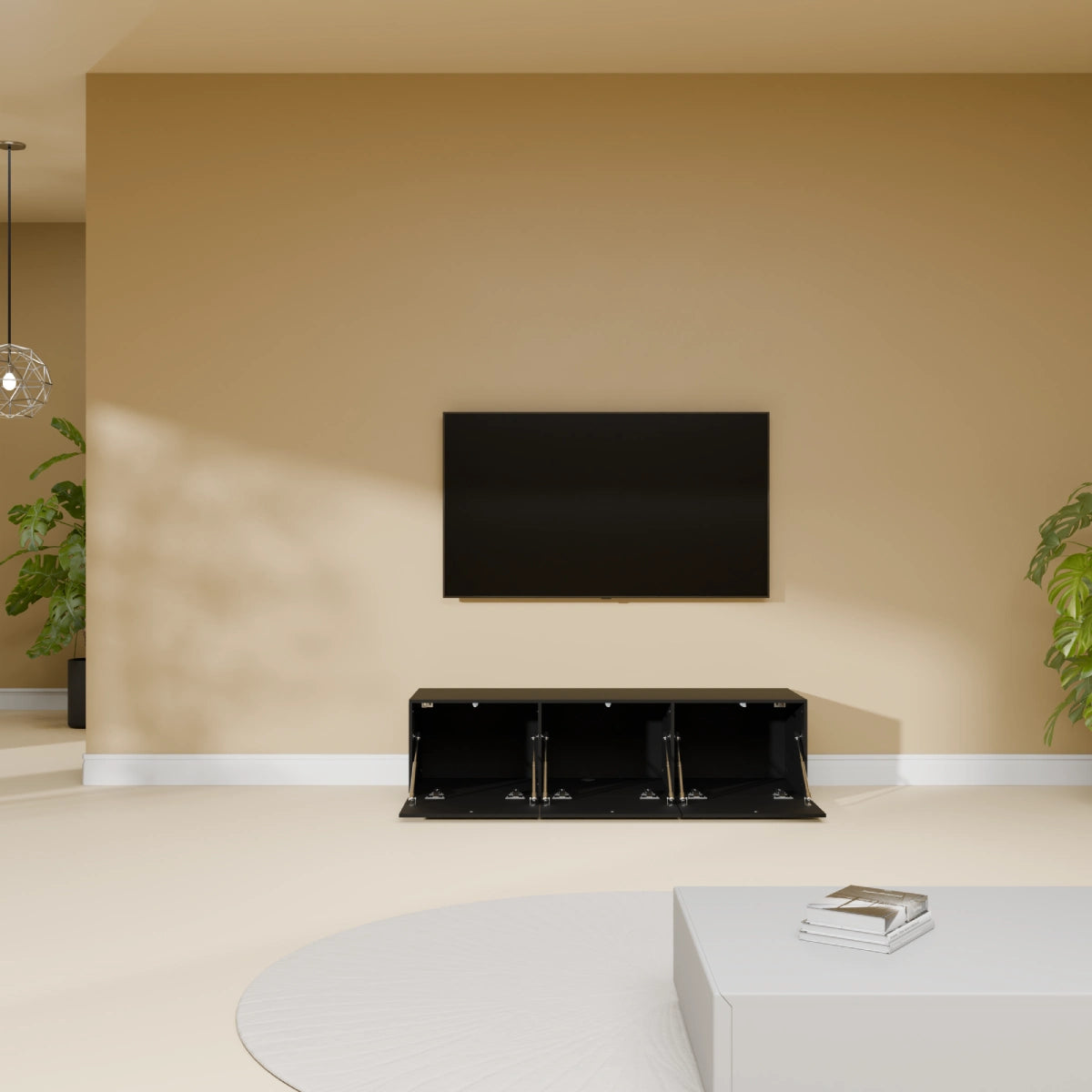 Mora TV Unit Cabinet | Floating or Standing | 120 cm Black
