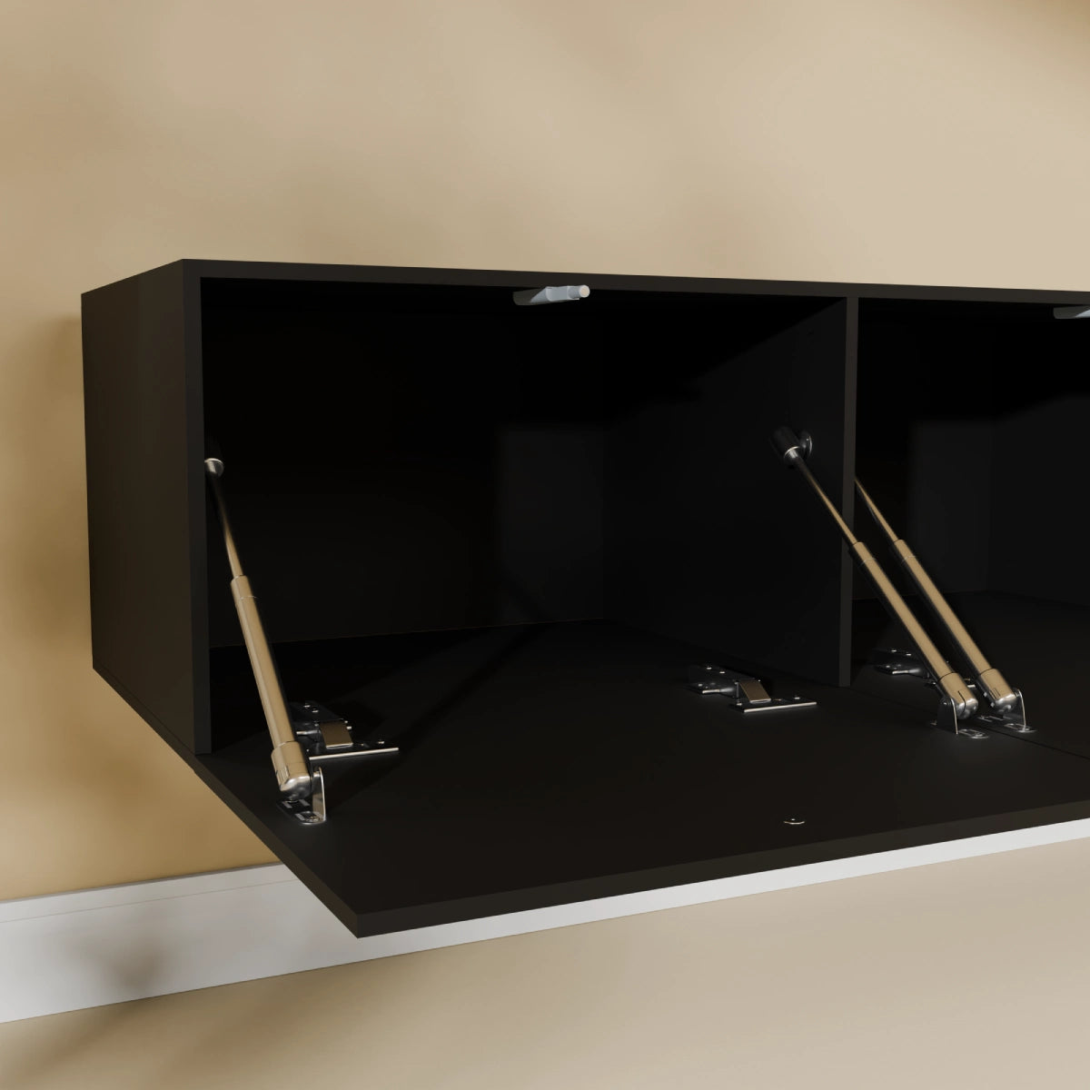 Mora TV Unit Cabinet | Floating or Standing | 280 cm Black