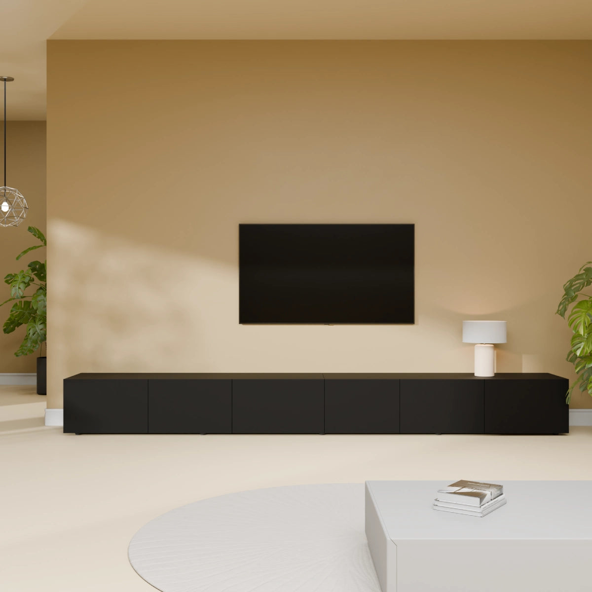 Mora TV Unit Cabinet | Floating or Standing | 280 cm Black