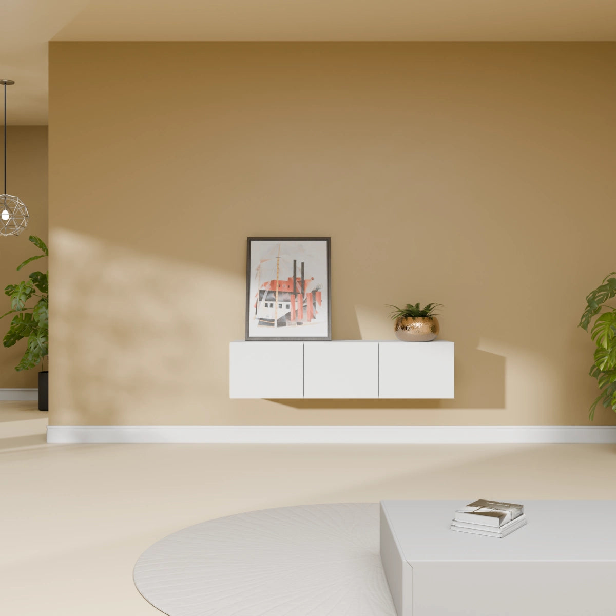 Mora TV Unit Cabinet | Floating or Standing | 120 cm White