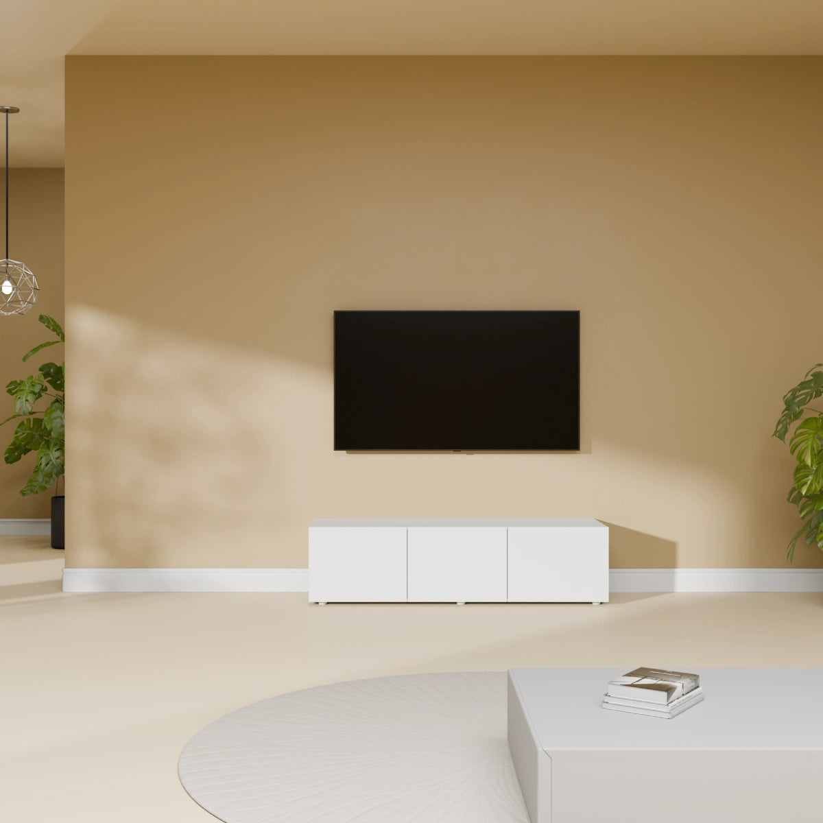 Mora TV Unit Cabinet | Floating or Standing | 120 cm White