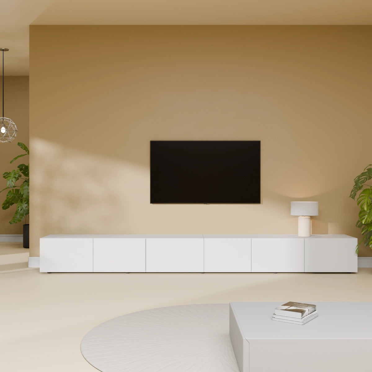 Mora TV Unit Cabinet | Floating or Standing | 280 cm White